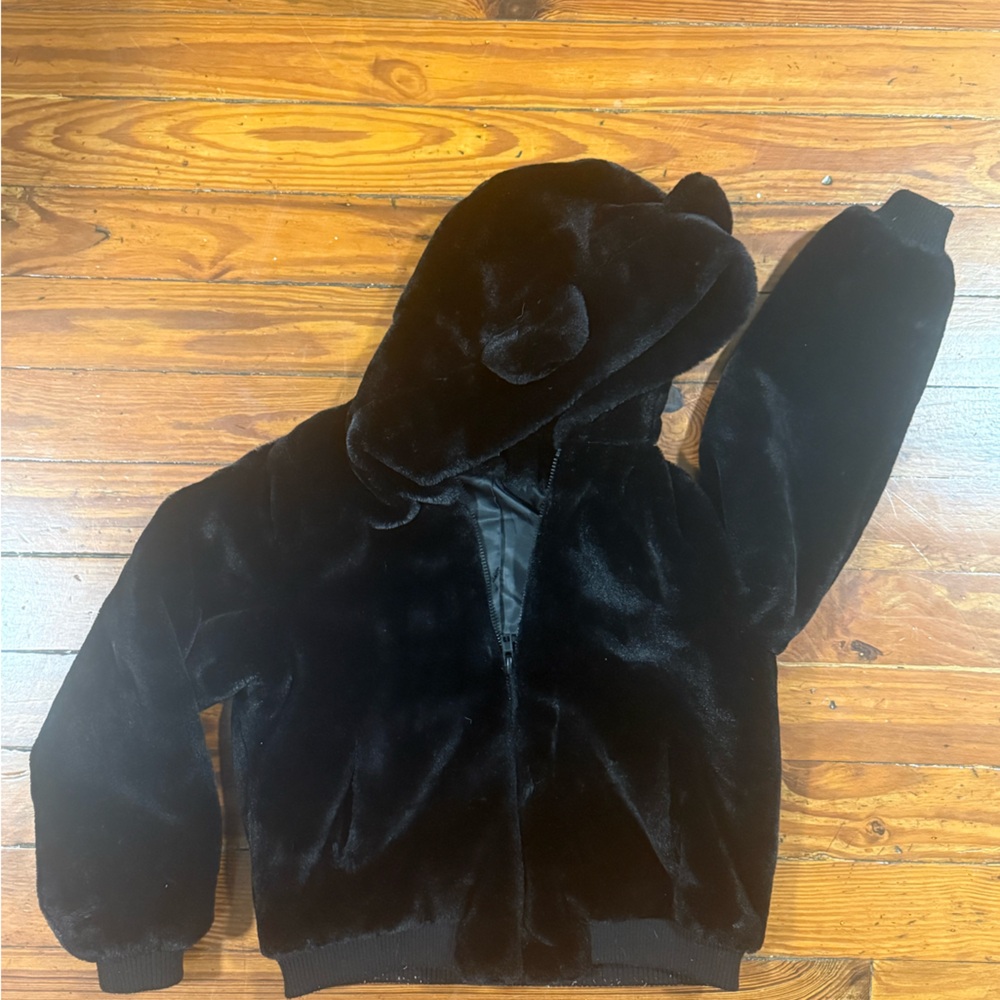 Apparis Black Kids Jacket with Ears